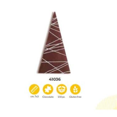 Cod.41036 - triangoli rigati cioccolato bianco pz.150 - wafer farma decor