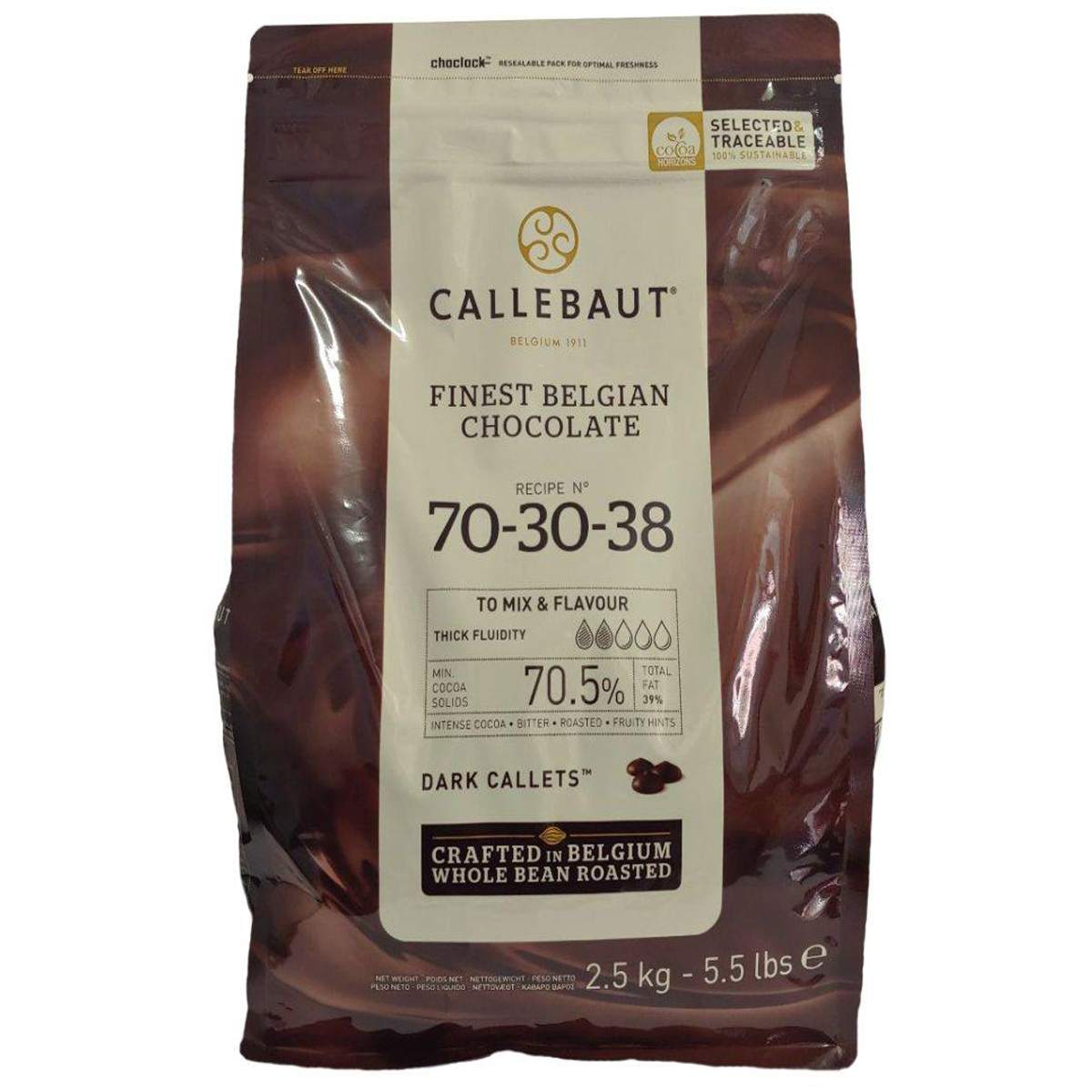 CIOCCOLATO FONDENTE PURO 70,5% (CONF. 2,5 KG) - CALLEBAUT