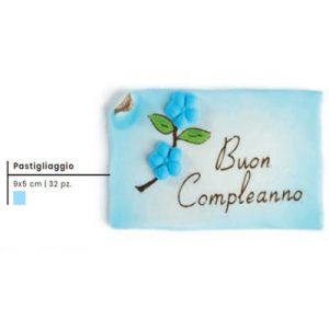 COD. 22367/BC/C - PERGAMENA ELITE BUON COMPLEANNO AZZURRO - PZ.32 - WAFER FARMA DECOR