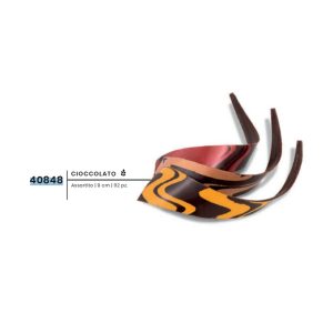 COD.40848 - VIRGOLE FANTASIA CIOCCOLATO FONDENTE PZ92 - WAFER FARMA DECOR
