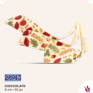 COD.28943 DECORAZIONE IN CIOCCOLATO BIANCO "VIRGOLE AUTUNNO" PZ 92 - WAFER FARMA DECOR